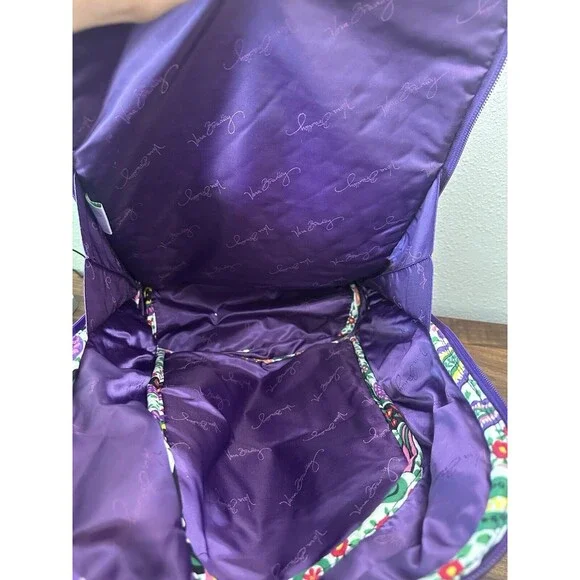 Retired Vera Bradley Full Size Back Pack Heather Purple Floral - Picture 8 of 9